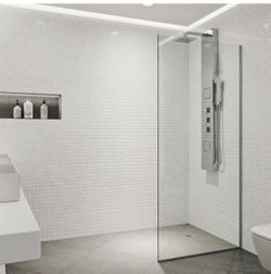 Vigo VG6075CL3474 Zenith 74"H x 34-1/8"W Shower Screen Frameless