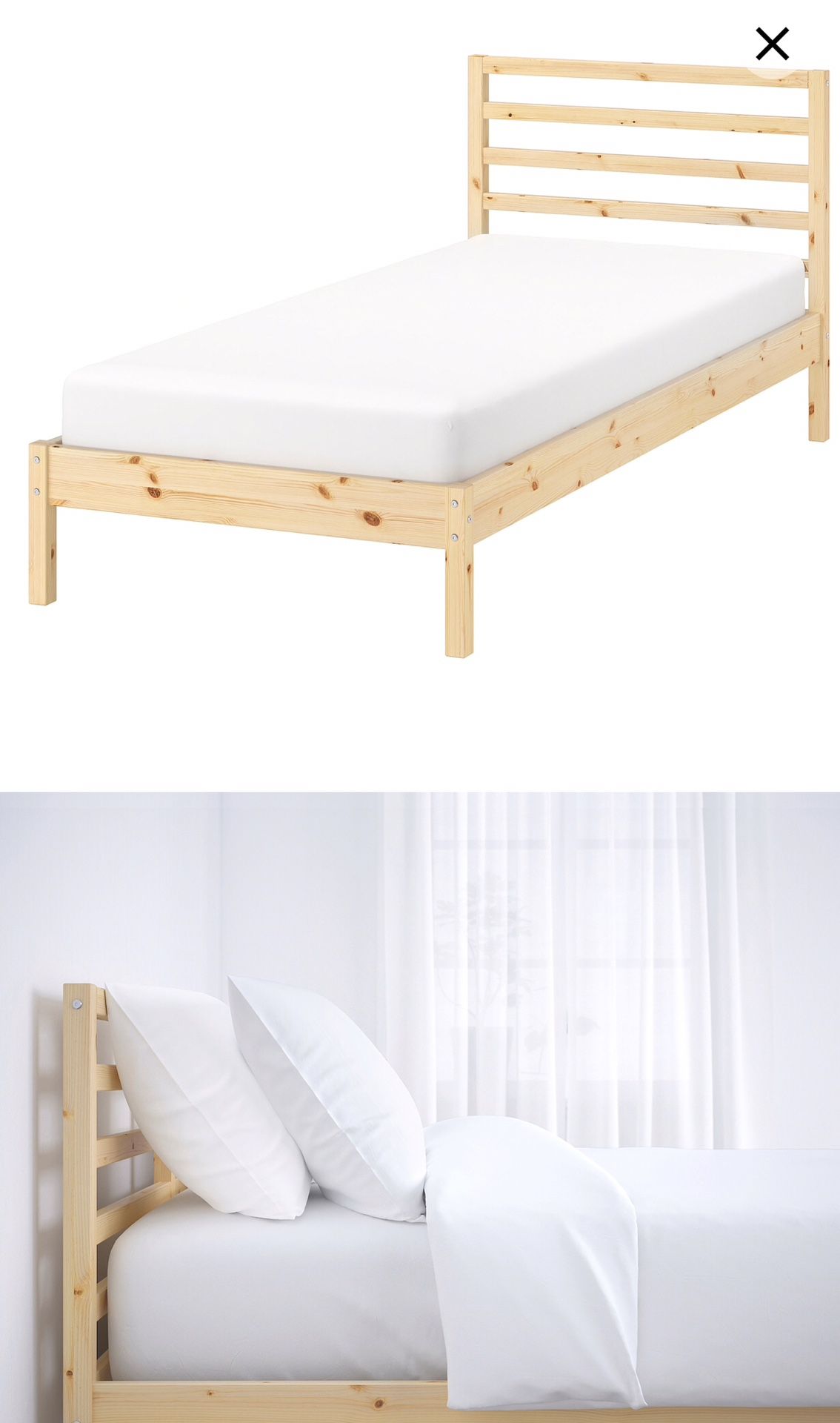 Ikea Twin Bed + Frame + Mattress