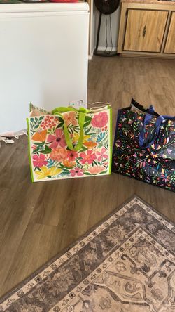 Floral Reusable Tote Bags Set of 3
