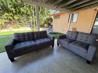 Brown sofas