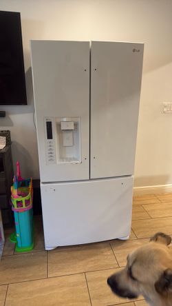 White fridge French door works perfectly
