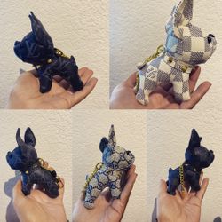 Gucci & Louis Vuitton Frenchie Key Chains 
