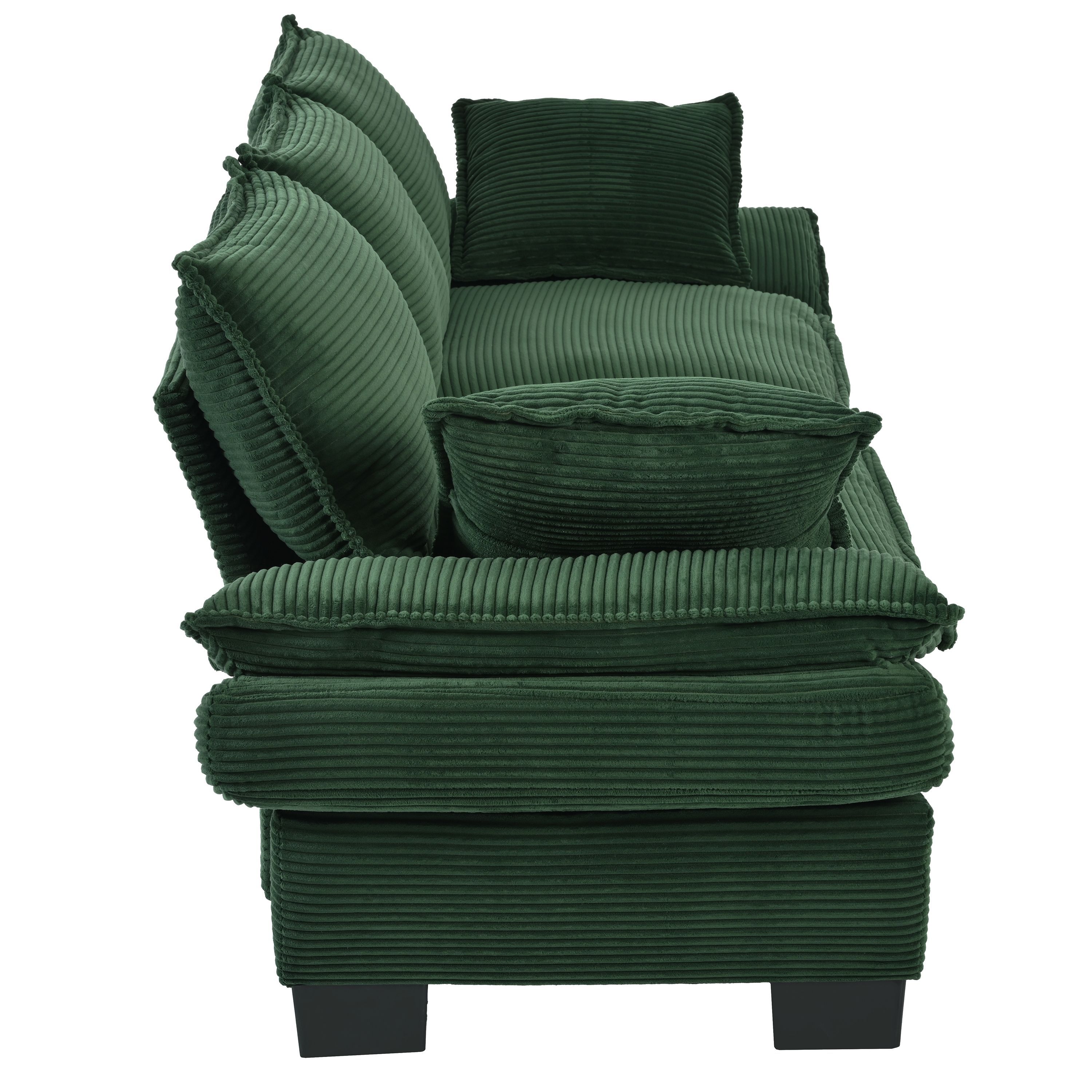 U Style 85.4 Modern Curved Sofa, Back Upholstered Couch with 2