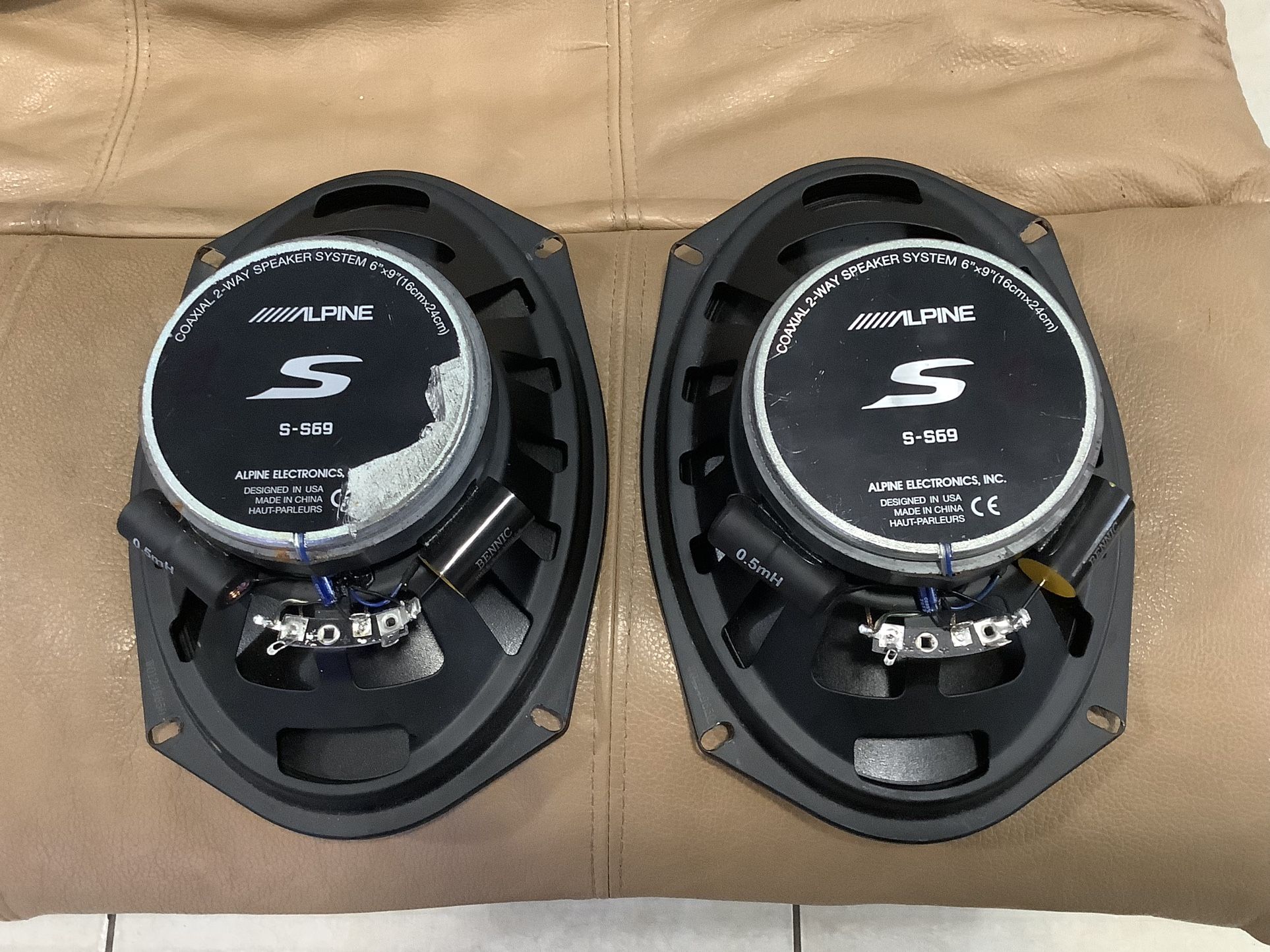 ALPINE S-S69 6"x9" CAR AUDIO STEREO 260W 2WAY SILK TWEETERS COAXIAL SPEAKERS TESTED GOOD GUARANTEED