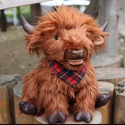 Chongker Highland Cow Stuffed Animal Weighted Highland Cow Plush 2.65 LBS