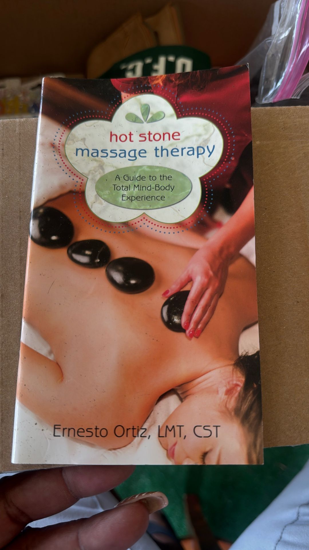 Hot Stone, Massage, Therapy Book, And Kit With Basalt Riverstone