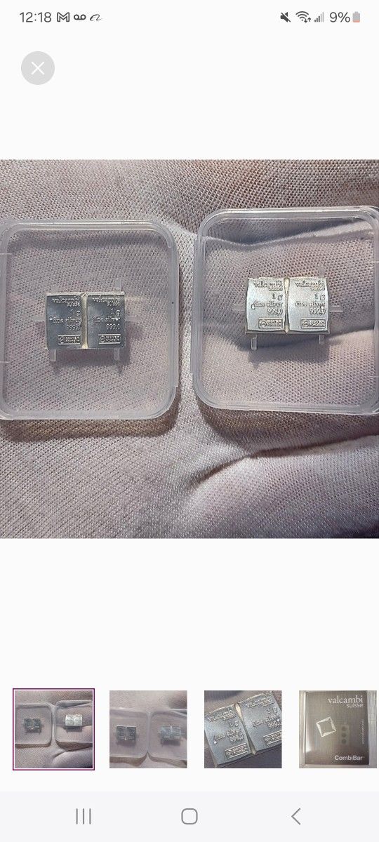 4g Valcambi Silver Bars In Case