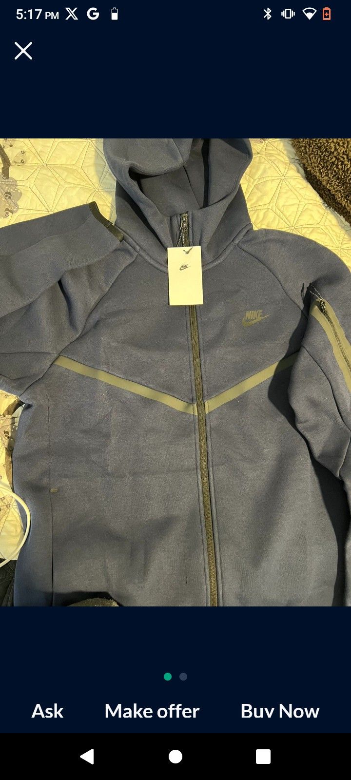 Brand New Navy Blue Nike Tech Hoodie Size Large