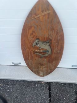 Rare Vintage Original Hammerhead Skimboard Shalla Wadda Ridas Classic Woody 44”  Used in good condition with some cosmetic blemishes. These blemishes 