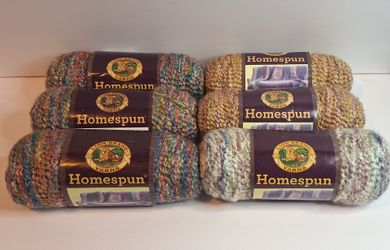 6 Skeins Lion Brand Homespun Bulky Yarn Lot – New