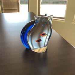 Murano Glass  Cat With 2 Fish