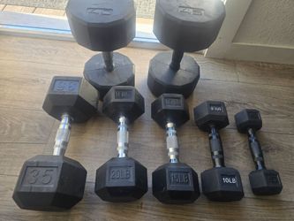 Variety of Rubber Hex Dumbbells (PLEASE READ THE DESCRIPTION)