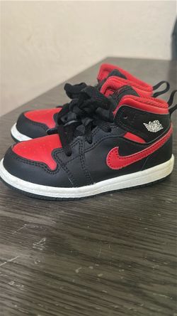 Air Jordan 1 Mid TD - Black / Gym Red Bred - Toddler Size 8C