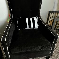 Black Velvet Armchair