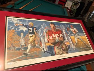 Joe Montana signed poster frame