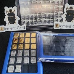 Element Card w/ 4 1g Silver Bars $30 add 1g Gold Bars $90 ea