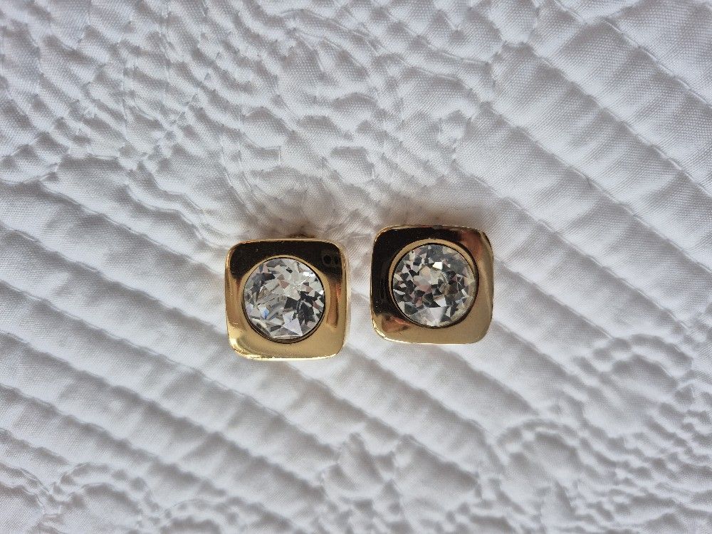 "LANVIN " Made in France ~Vintage Circa 1970 Clip-on earrings