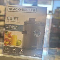 BLACK+DECKER Quiet Fruit & Vegetable Juicer, JE2500B, Non-Drip Spout, Compact Design, Easy to Assemble, Dishwasher-Safe