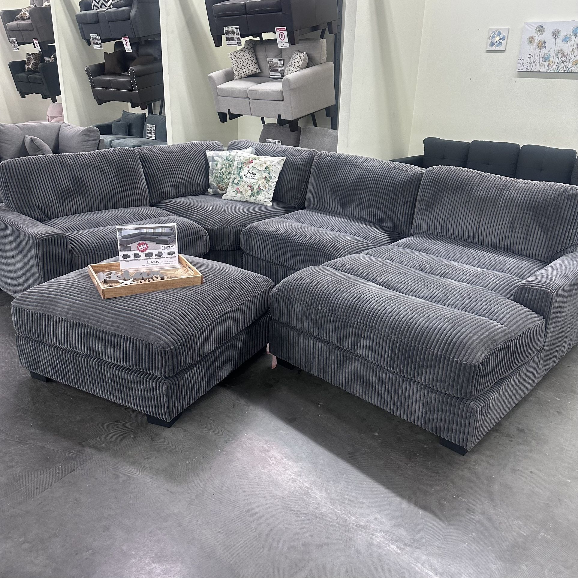 Beautiful Large Corduroy Sectional $799