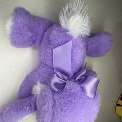 Small 6-14 in Purple and White Plush Stuffed Rabbit Bunny Animal with Bow $8
