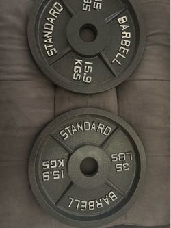 Standard Barbell 35 lb Weight Plates Pair