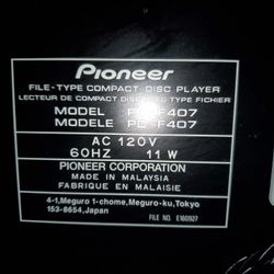 Use Pioneer Compact Disc Player Pd Fd F407 