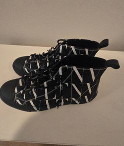 Valentino B&W Logo High Tops (Authentic) - Size 9.5 (Men's)