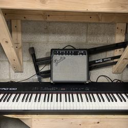 Stage Piano With Stand And Amp. 