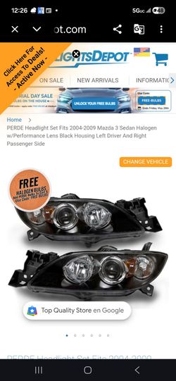 WEELMOTO para Mazda 3 Sedán 2004-2009 Conjunto de Faros de Reemplazo para Sedán Mazda 3 4Puertas 04-09 Faros