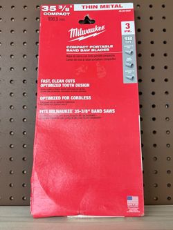 NEW! Milwaukee 35-3/8 in. 18 TPI Compact Bi-Metal Band Saw Blade (3-Pack)