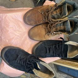 Boots Size 8 The Black One Size 12 Both For $ 30