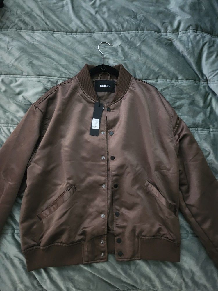 nova men Ashton essential bomber jacket (Size Large) (Color Brown)