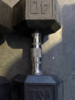 TSA 40 lb Rubber Hex Dumbbell