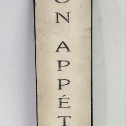 Kitchen Decorative Vertical Sign "BON APPÉTIT" 18" Tall 4" Wide