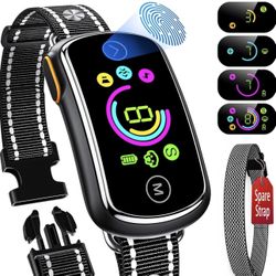 Dog Bark Collar, Customizable Bark Collar for Large Medium Dogs, Smart Anti Barking Training Collar with Adjustable Beep Vibration Shock and Sensitivi