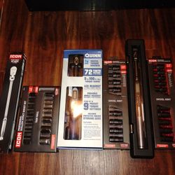 2digital Torque Wrenches 3)8. Flex Head 17 And 1/2 In '92 Flex Head Ratchet 3/8 10 Piece 10 Mm To 19 Impact Swivel Socket Set SAE 3/8 Drive 12 Piece S