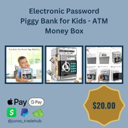Electronic Password Piggy Bank for Kids - ATM Money Box