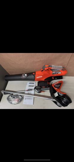 ECHO 56V Cordless Battery 16 in. String Trimmer and 151 MPH 526 CFM Blower Combo Kit w/ 2.5Ah Battery and Charger (2-Tool) 