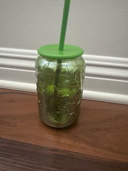 Halloween Glass Tumbler With Straw,
