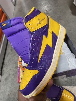 Lakers Kool Kiy Jordan 1 Size 9.5 Brand New 