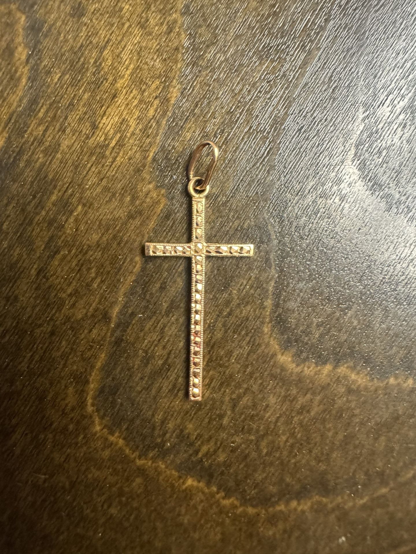 14k Yellow Gold Cross Pendant For Necklace 1,9 Grams