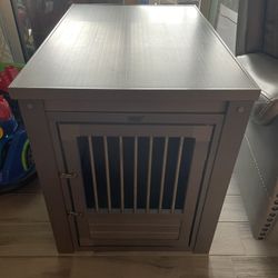 Ecoflex Large Dog Crate Kennel Cage End Table Gray Grey