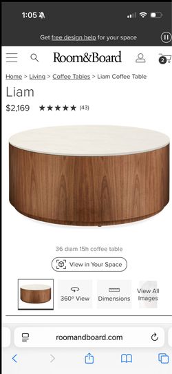 Room & Board Liam coffee table - $2,169 new