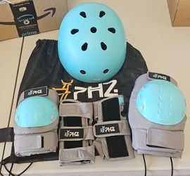 PHZ Kids Skateboard/Roller Skating Protective Gear Set with Helmet