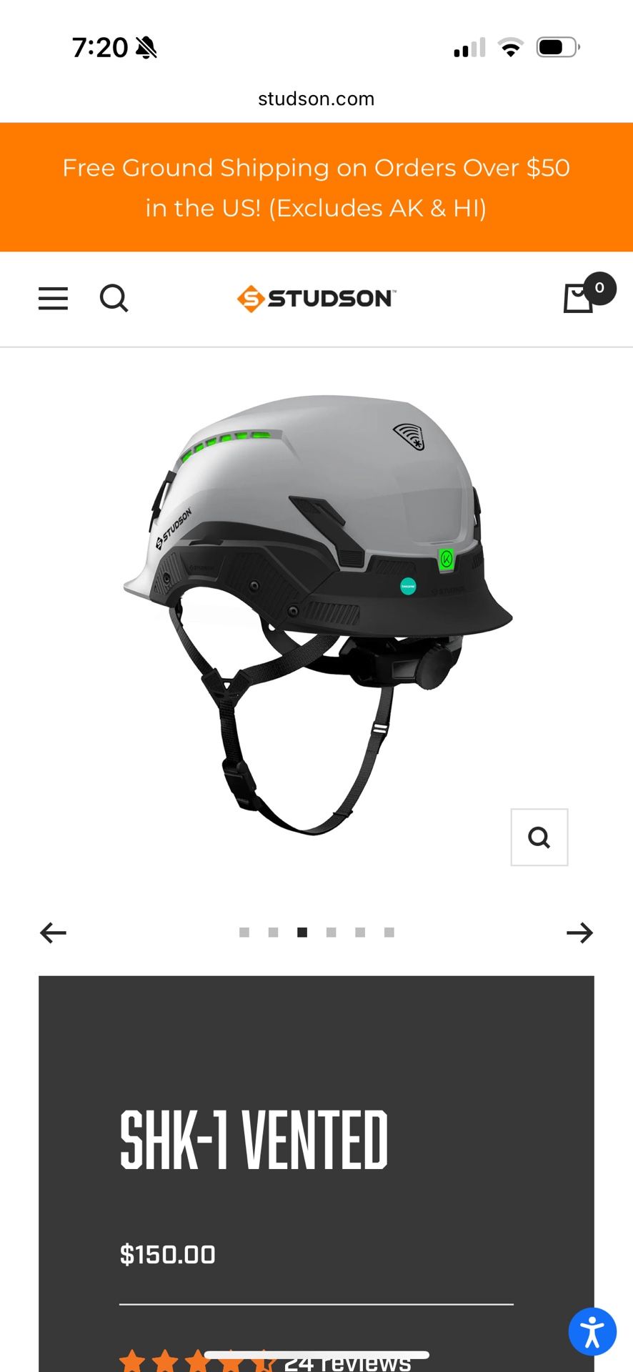 Studson SHK-1 Vented Hard Hat – Brand New