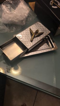 Match box holder hammered design brand new in box