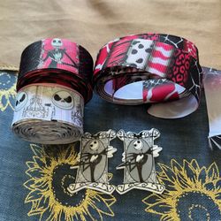 designer jack skellington gosgrain ribbon discontinued bow making, crafts