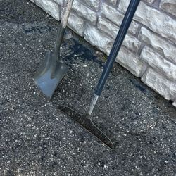 Flat Head Shovel  And Rake 