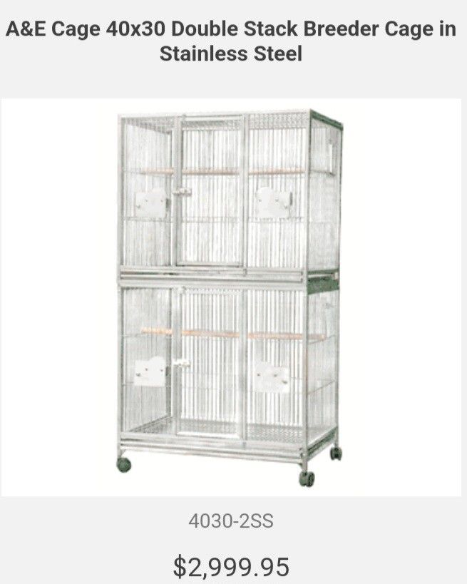 40 X 30 STAINLESS steel Double Stack Cage.  MAKE OFFER.