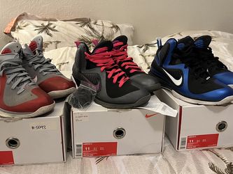 Lot of 3 LeBron IX 9 Nine Size 11 Ohio State Miami Nights Kentucky Shoe Nike